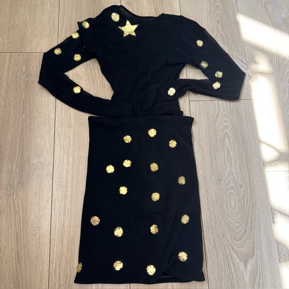 giorgio di sant angelo Tops - RARE Vintage 1970s Giorgio Di Sant'Angelo Mesh Bodysuit And Skirt Set